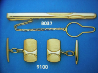 juego gemelos alfiler corbata oro plata